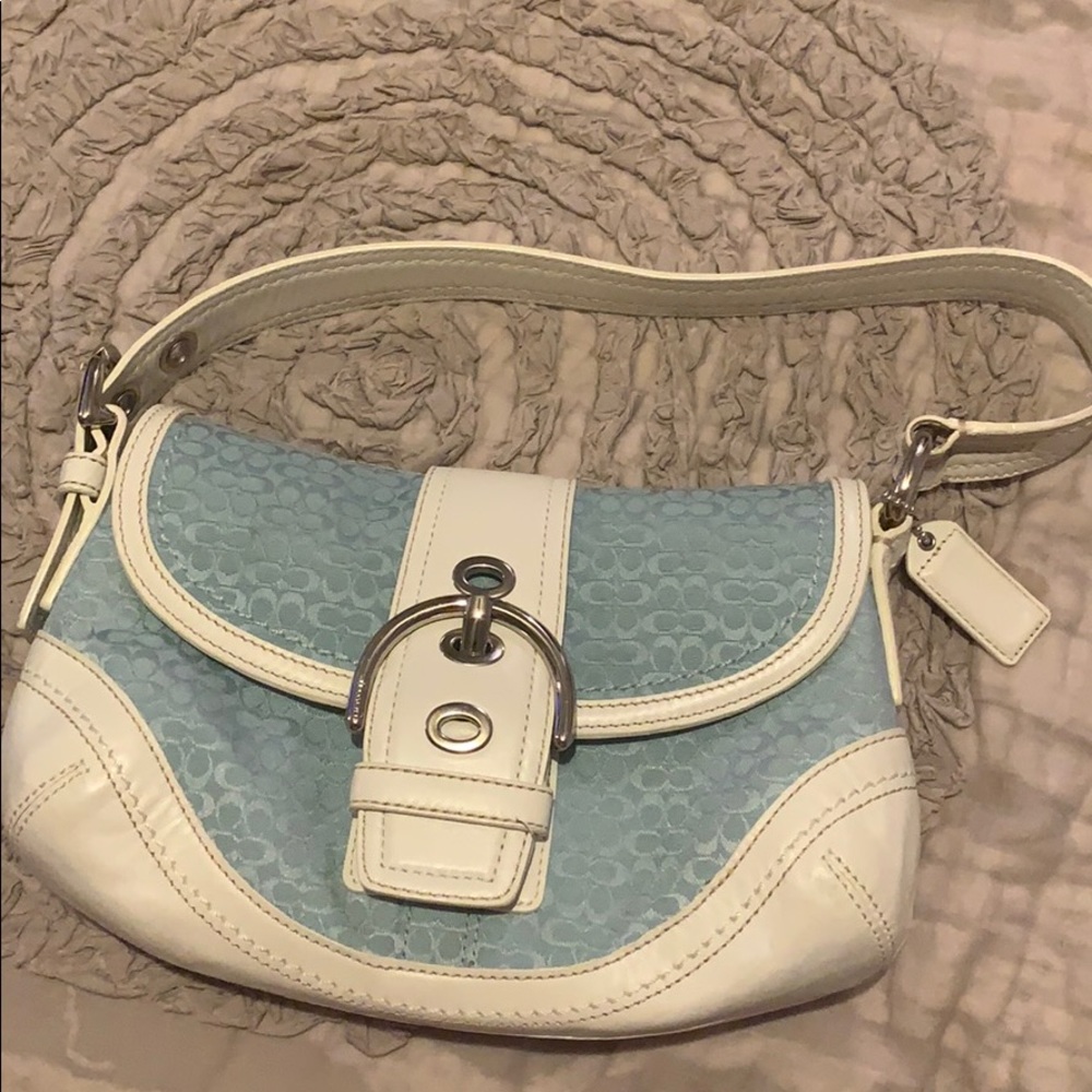 Coach - baby blue purse. Adorable.